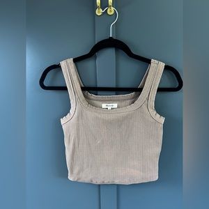 Madewell The Tailored Crop Tank in Sleekhold in Color Brown in Size Small